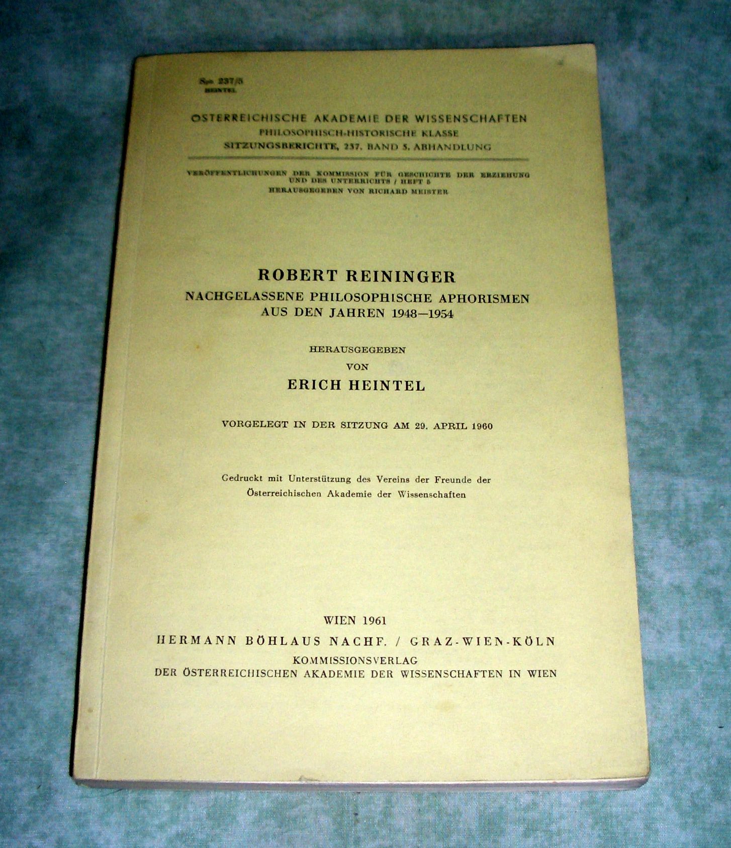 Reininger, Aphorismen